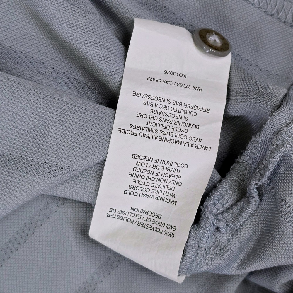 Grand Slam Performance Airflow Mens Large Gray Textured Striped Polo‎ Shirt - Picture 7 of 8